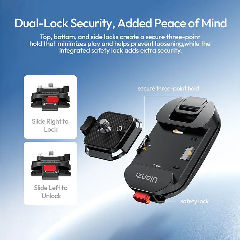 ខ្សែស្ពាយ Ulanzi UKA13 Uka Backpack Strap Mount II ម៉ោនដោះរហ័សសម្រាប់ Canon សម្រាប់ Sony សម្រាប់ Nikon សម្រាប់ DJI Pocket DSLR គ្រឿងបន្លាស់កាមេរ៉ា