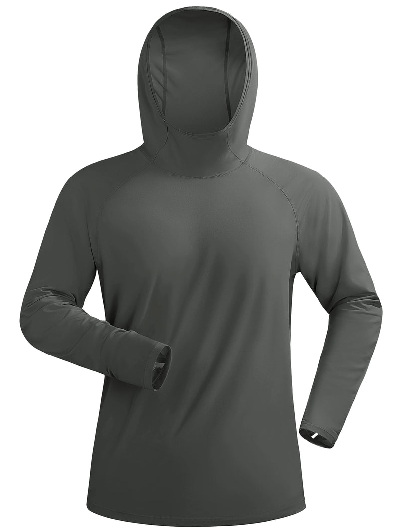 TACVASEN Men's UPF 50+ T-shirts Quick Dry Hoodie Long Sleeve Rash Guard Sun Protection SPF Quick Dry Hiking Swim Fishing Shirt