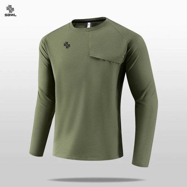 SBWL High-quality Men's Long-sleeved T-shirts of 2026 Quick Dry Running Shirt Men Fitness Sport Gym Outdoor Sports Tops