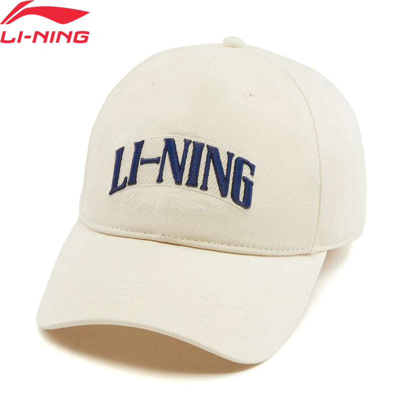 មួកបេស្បល Li-Ning សម្រាប់បុរស និងស្ត្រី ទំហំ 56-60 សង់ទីម៉ែត្រ កប្បាស 100% ដែលអាចដកដង្ហើមបាន មួកទាន់សម័យសម្រាប់លំហែកាយ AMYW127
