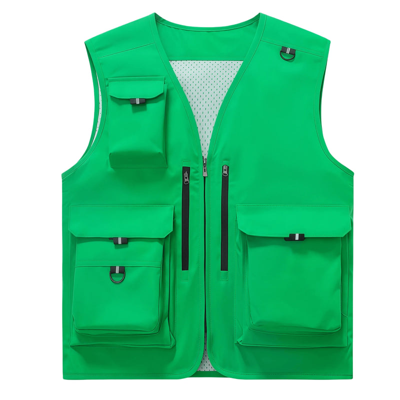 Multi-pocket high-end  Work and leisure vest 12 Fashion colors Summer outdoor fishing lightweight vest  custom logo printed