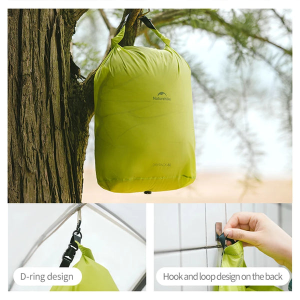 កាបូបផ្ទុក Naturehike រមូរសម្រាប់ធ្វើដំណើរក្រៅផ្ទះ ឡើងភ្នំ ទម្ងន់ស្រាល ធន់នឹងទឹក កាបូបចែកចាយសម្ពាធបូមធូលី កាបូបរៀបចំចល័ត