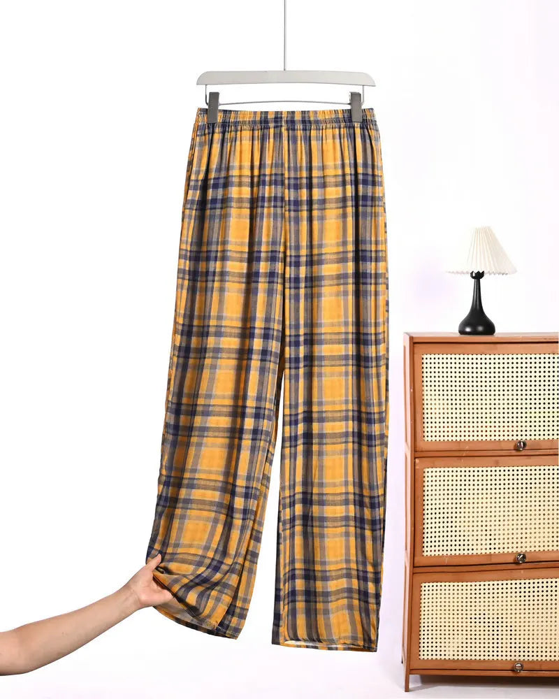 Floral Pajamas Pants Woman Nightwear Spring Summer Loose Sleeping Bottoms Lounge Home Wear Elastic Waist Sleepwear Trousers
