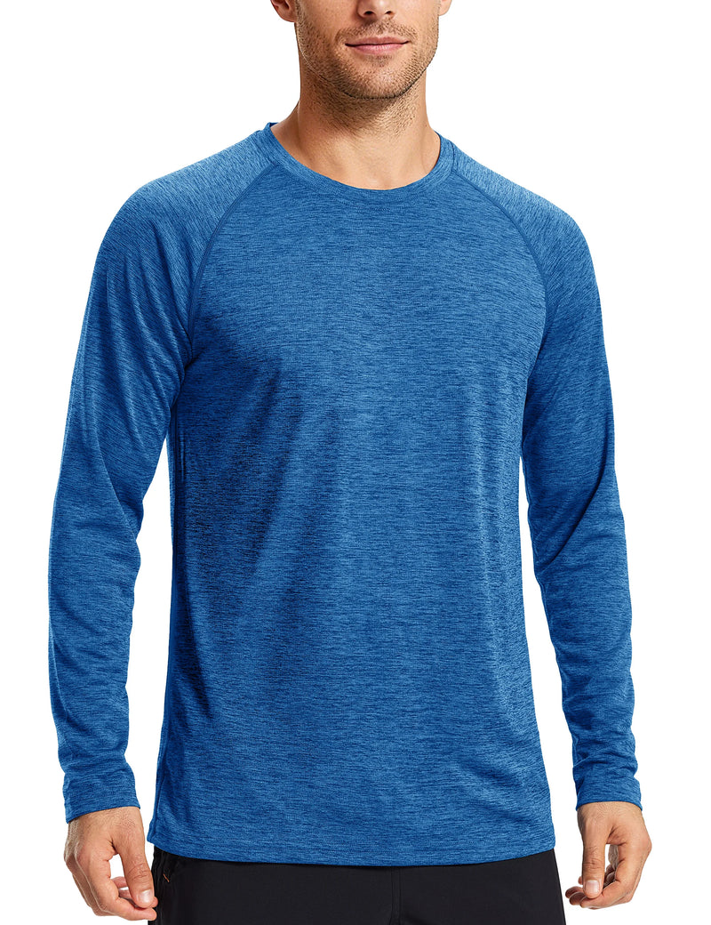 TACVASEN Men's Spring UPF 50+ Fishing T-Shirt Long Sleeve Quick Dry Breathable Outdoor Athletic Tee for Hiking Running Workout