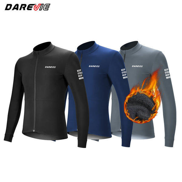 អាវយឺតជិះកង់ DAREVIE អាវយឺតជិះកង់រដូវរងាសម្រាប់បុរស ដៃវែង ក្តៅ ទន់ មានខ្យល់ចេញចូលបានល្អ