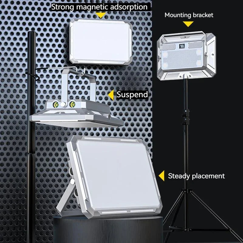 ភ្លើងតង់ LED ចល័តសម្រាប់បោះតង់ ភ្លើងស្វែងរកដែលអាចសាកបាន ភ្លើងសង្គ្រោះបន្ទាន់ក្រៅផ្ទះដែលមានថាមពលខ្ពស់ ចង្កៀងព្យួរការពារទឹក