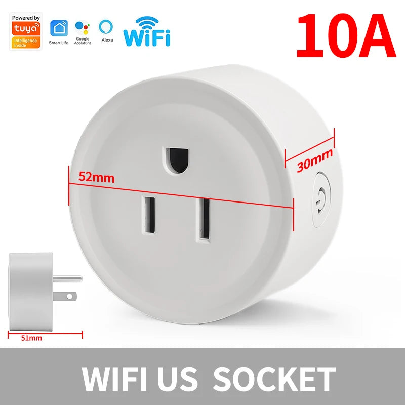 WiFi Smart Plug  -with Energy Monitoring Voice Control Alexa Google Home Tuya App, Timer Function -US Standard Outlet