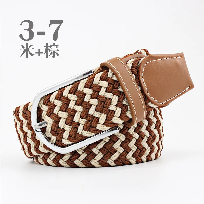 105cm Stretch Woven Belt, Unisex Canvas Belts Fashion Casual Student Belt Women Cinturon Male Waistband.