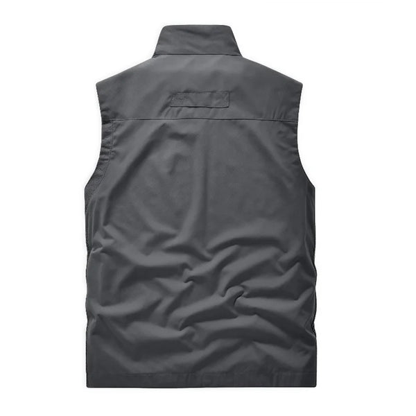 Casual loose plus-size waistcoat Sleeveless vest men's outdoor multi-pocket vest stand-up collar photography vest
