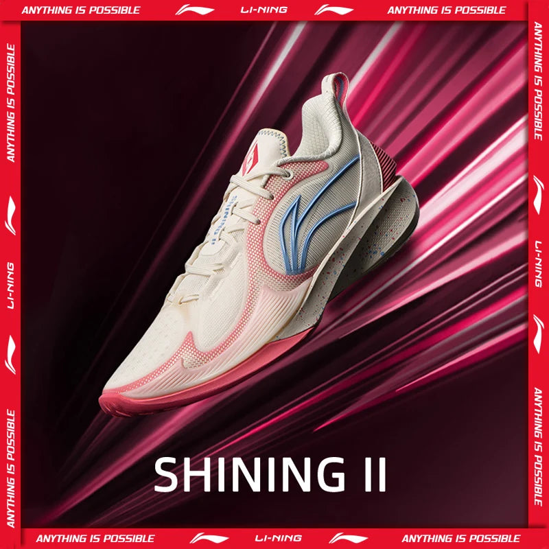 ស្បែកជើងបាល់បោះបុរស Li-Ning SHINING II លើទីលាន BOOM Cushion Rebound ខ្យល់ចេញចូលបាន ស្បែកជើងកីឡា LiNing ធន់នឹងការពាក់ ABPV003