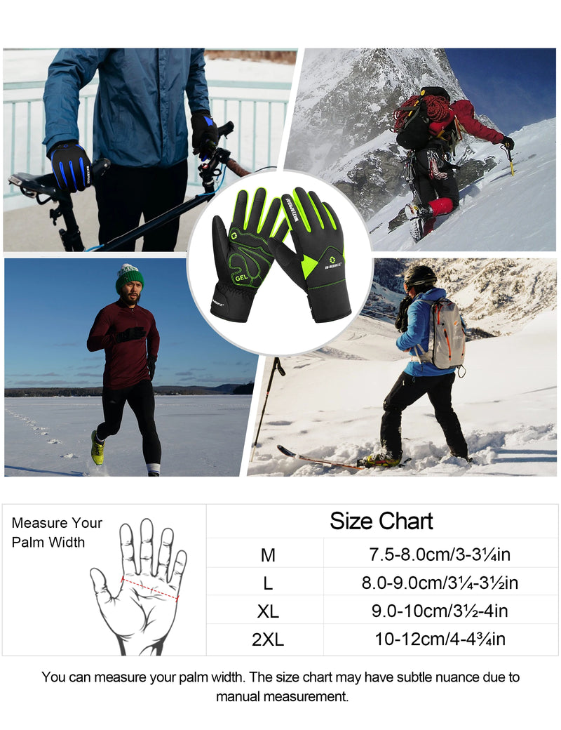 INBIKE Winter Cycling Gloves Man Touch Screen Bicycle Gloves Thickened Men's Gloves MTB for Riding Bike Motorcyclist Accessories