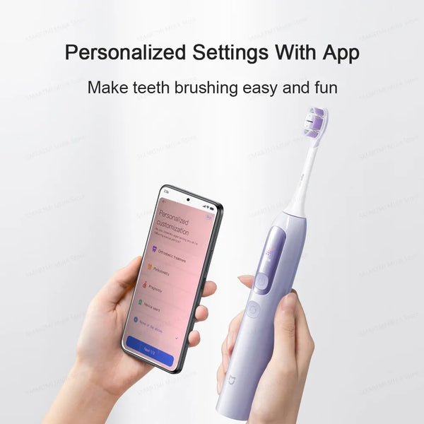 ច្រាសដុសធ្មេញអគ្គិសនី MIJIA Smart Servo-Oscillation Pro, ការពារទឹក IPX8 និងសោរសម្រាប់ធ្វើដំណើរ, អាយុកាលថ្មរយៈពេល 180 ថ្ងៃ, ការគ្រប់គ្រងកម្មវិធី