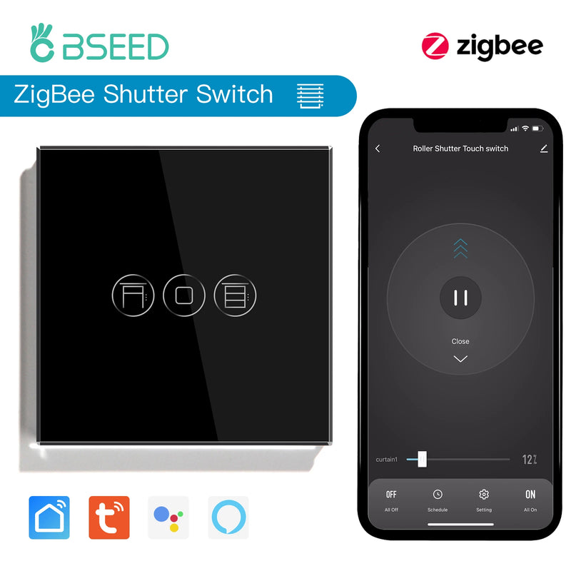 BSEED Smart Zigbee Shutter Switch For Electric Motorized Blinds Roller Shutter Tuya Google Home Alexa Voice Control Smart Home