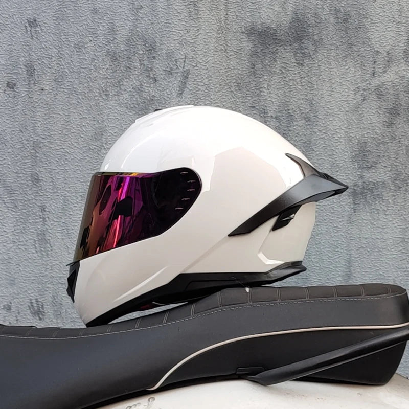 ORZ new motorcycle helmet full coverage racing helmet DOT approved personalized large tail wing