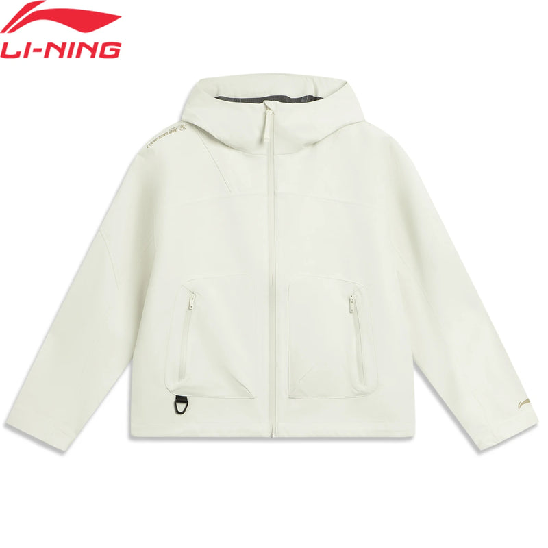 អាវក្រៅសម្រាប់នារី Li-Ning ការពារខ្យល់ 100% Polyester LN ការពារទឹក អាវរលុង ស្រួលពាក់ AFDVB48