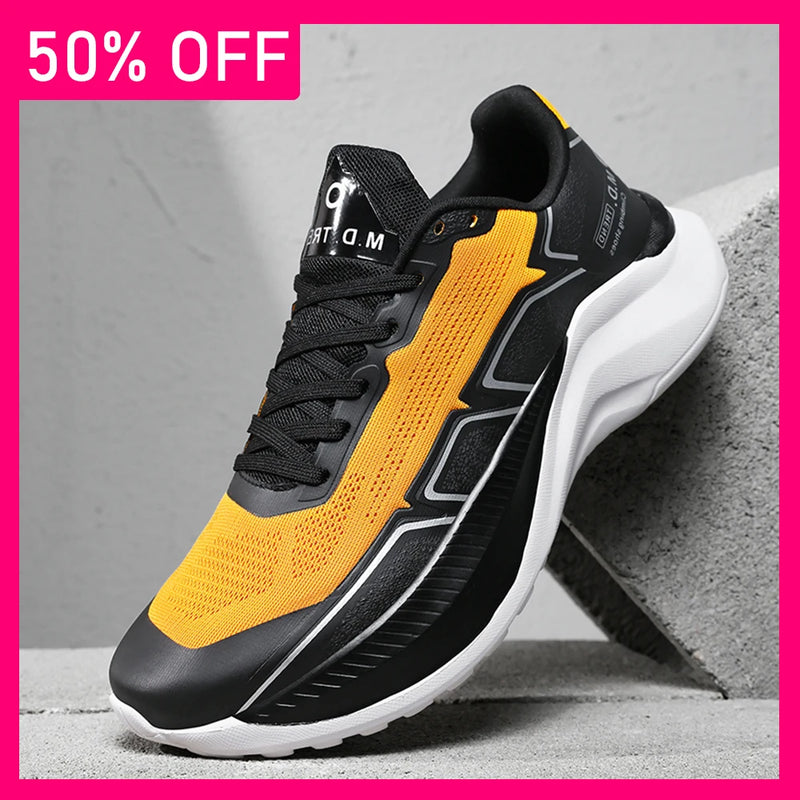 Mens Running Shoes 2026 New Trendy Mesh Breathable Lightweight Cushioning Daily Leisure Fashion Lace-up Sneakers for Men