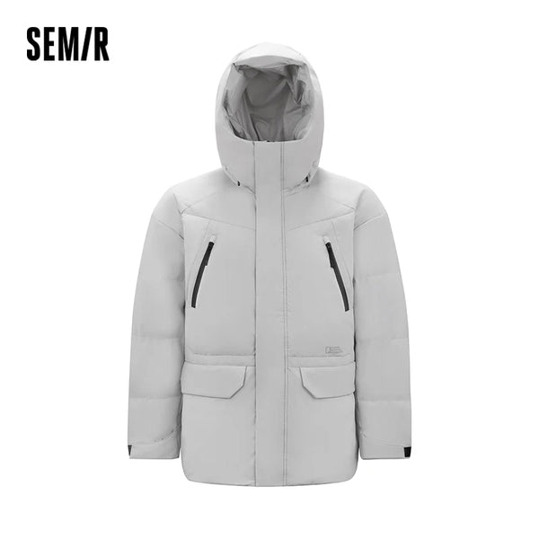 អាវក្រៅបុរស Semir ៨០ ភាគរយ បំពេញដោយរោមសត្វ 2026 សម្លៀកបំពាក់ប្រចាំថ្ងៃរដូវរងាថ្មីសម្រាប់ទីក្រុង រចនាប័ទ្មធម្មតាសម្រាប់អាកាសធាតុត្រជាក់