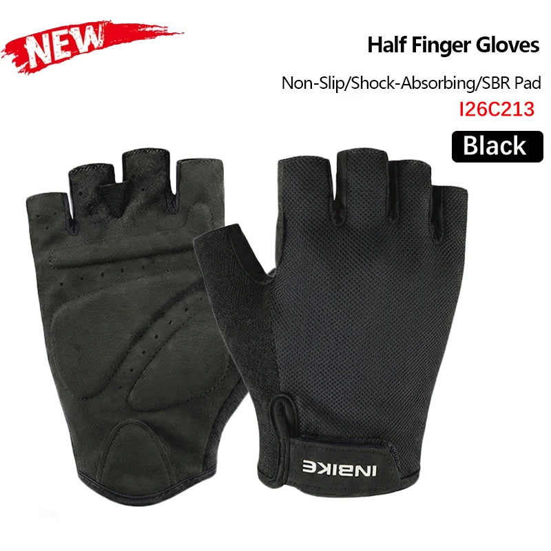 INBIKE Bike Gloves Cycling Gloves Biking Gloves for Men Women with Shock-Absorbing Pad Light Weight Half Finger Bicycle Gloves