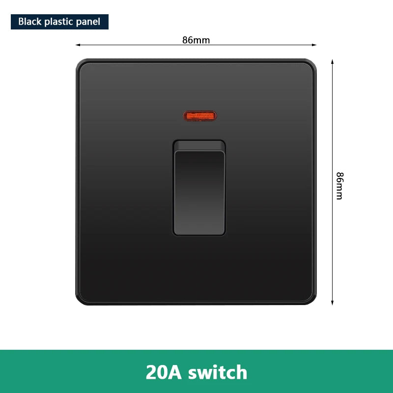 EU RU UK 20A 45A High Power Wall Switch,Korea Standard Plastic Panel ON OFF Rocker Switch for Water Heater Light Air Conditioner