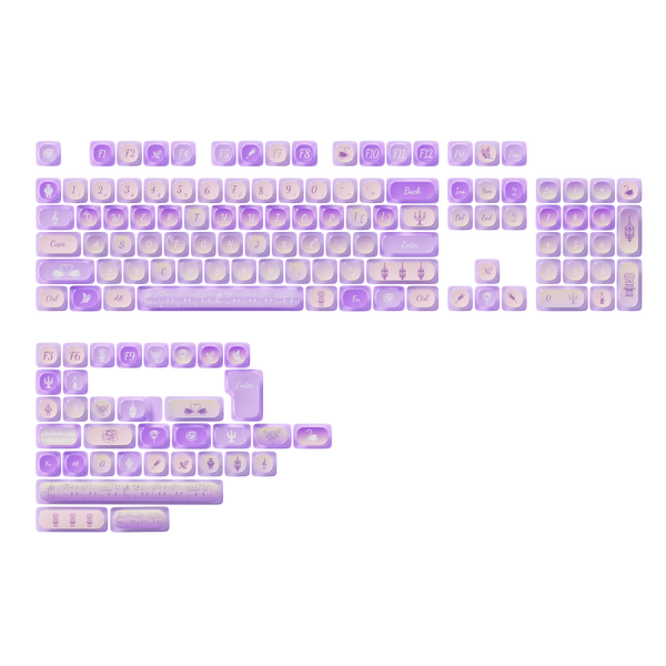Akko Original Theme Keycap Set MOA Profile PBT 4-side Transparent Dye-sub Keycaps for ISO/ANSI Layout MX Mechanical Keyboard