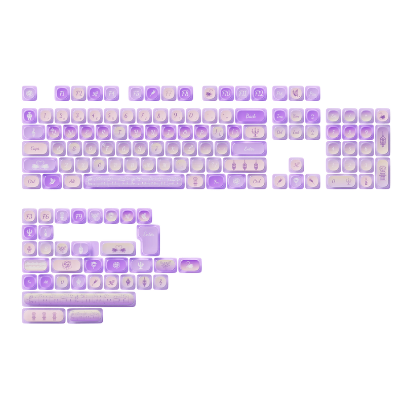 Akko Original Theme Keycap Set MOA Profile PBT 4-side Transparent Dye-sub Keycaps for ISO/ANSI Layout MX Mechanical Keyboard