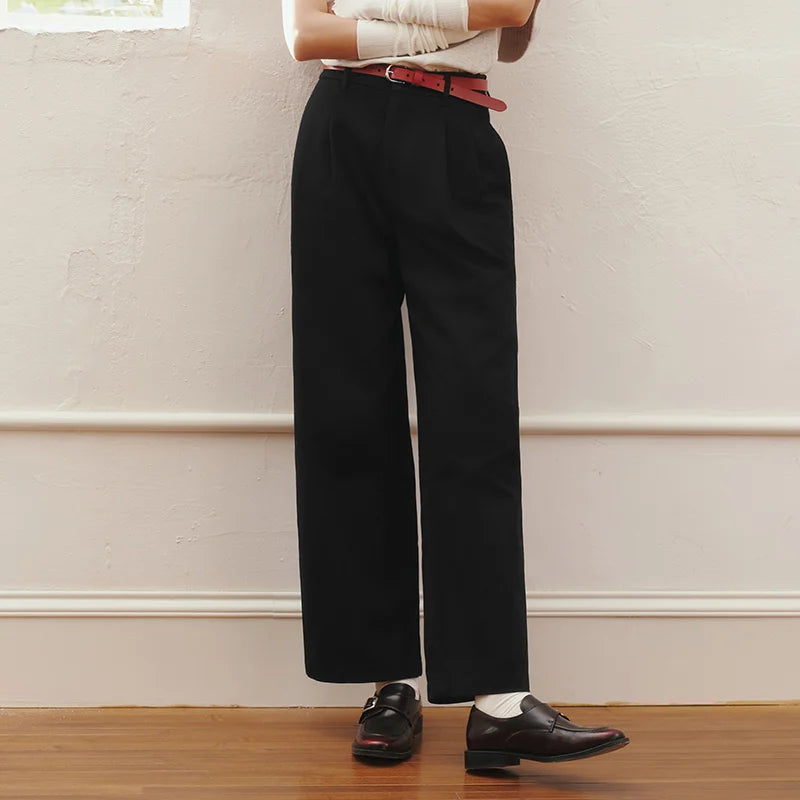 Semir Minimalist Pants Women 2026 Spring Solid Color Ins Trendy Wide Leg Casual Comfortable Daily Wear Long Trousers