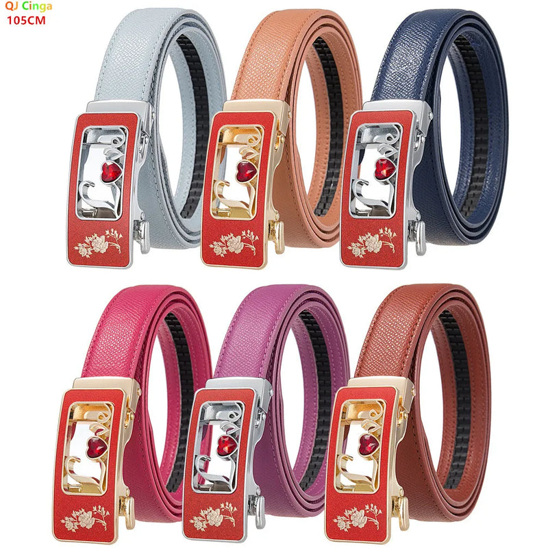 Women's Red Belt, Fashion Casual PU Belts, Purple Blue Gray Khaki Optional, 105cm Length