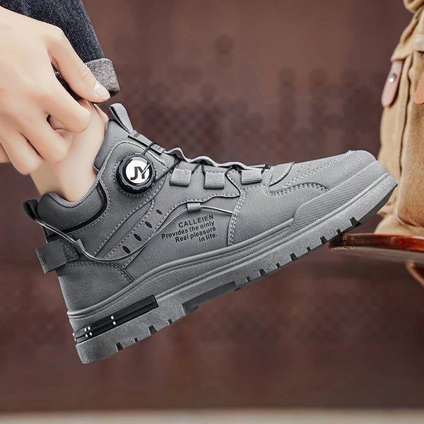 Men's boots four seasons new high-top breathable light soft-sole anti-slip work boots fashion Joker outdoor sports walking shoes