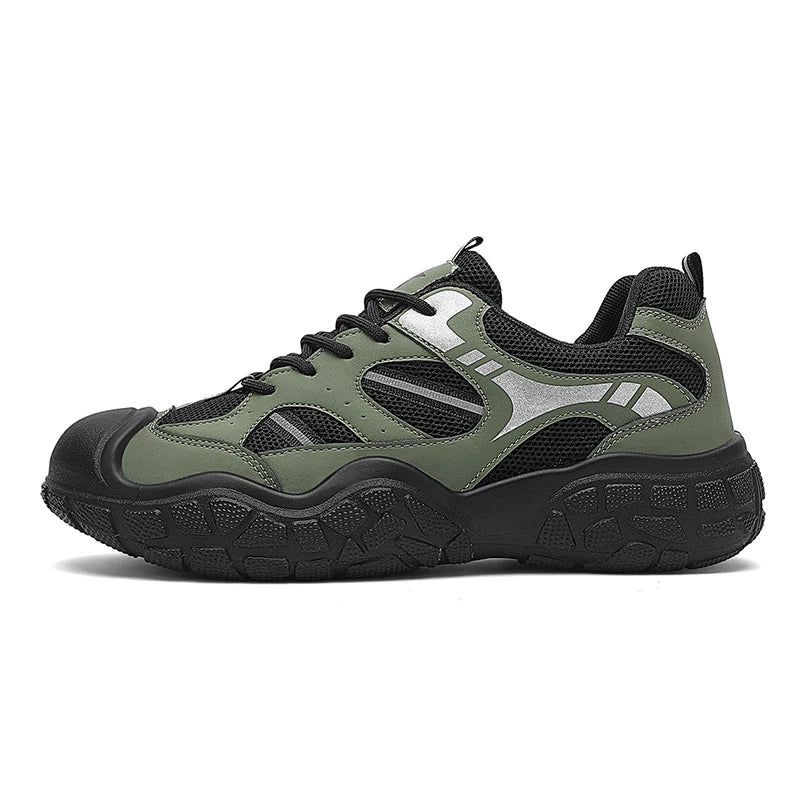 Men Sports Shoes New Breathable Mesh Lightweight Soft Sole Hiking Shoes Leisure Anti Slip Urban Commuting Walking Shoes Man