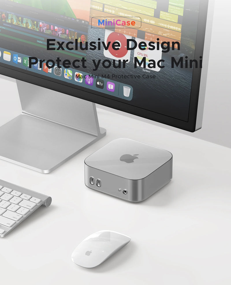 ORICO Mini Case for Mac Mini M4/M4 Pro is an easy-to-install  wear-resistant waterproof silicone case