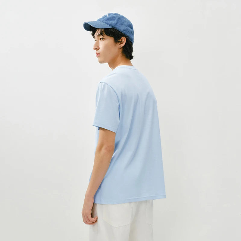 Semir Casual Tshirt Men 2026 Spring Cotton Solid Inner Layer Print Casual O neck Tshirts Basic Tops