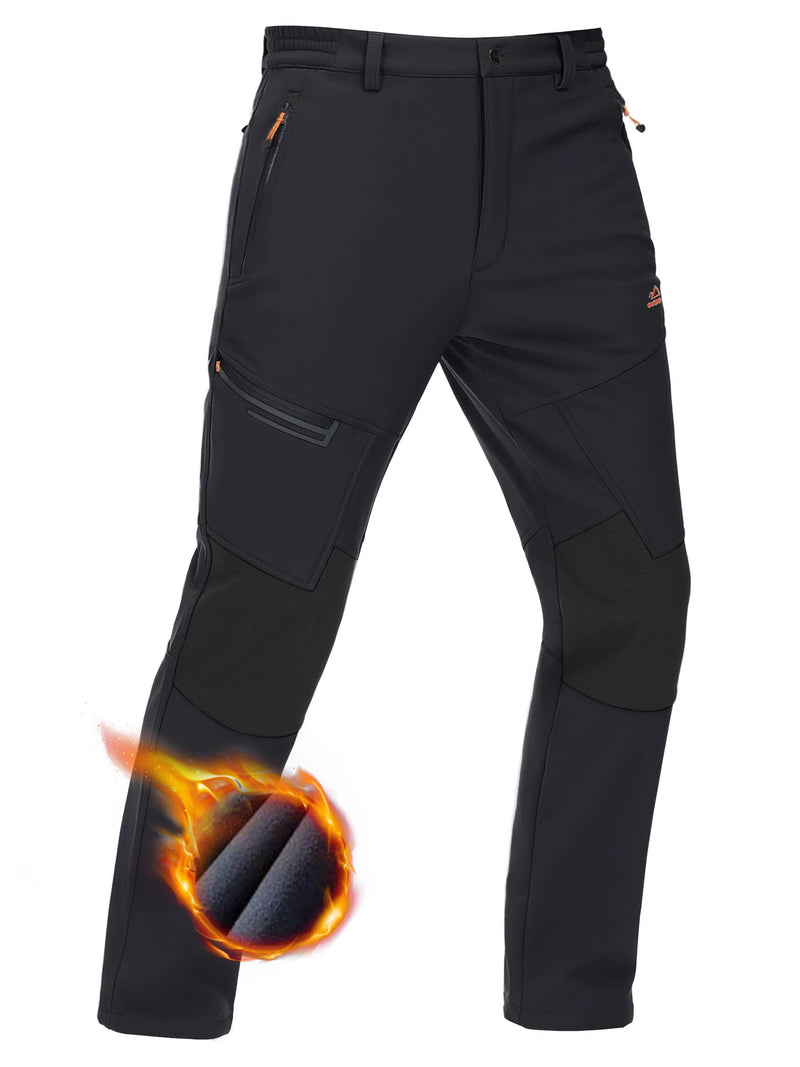 TACVASEN Winter Thicken Fleece Hiking Pants Men Warm Thermal Pants Windproof Outdoor Fishing Camping Mountain Ski Pants Trousers