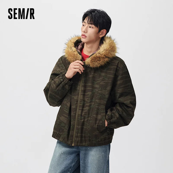 អាវក្រៅបុរស Semir រចនាបថទំនើប អាវកអាវក្រាស់ មានមួក ទំហំធំ សមសម្រាប់រដូវរងាថ្មី ឆ្នាំ២០២៦ ស្លៀកប្រចាំថ្ងៃ ស្ទីលធម្មតាក្នុងទីក្រុង