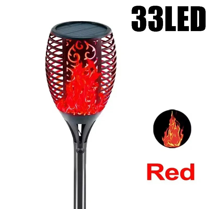 1 PCS Solar Garden Flame Lights Flickering Flame Lamp Outdoor Lawn Light Waterproof Courtyard Helloween Decoration Lighting