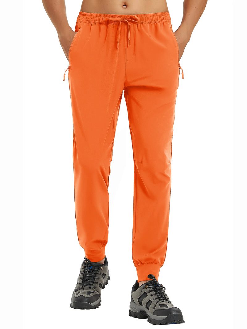 TACVASEN Men's Lightweight Waterproof Athletic Joggers Zipper Pockets Quick Dry Track Running Pants Gym Sweatpants Workout Golf