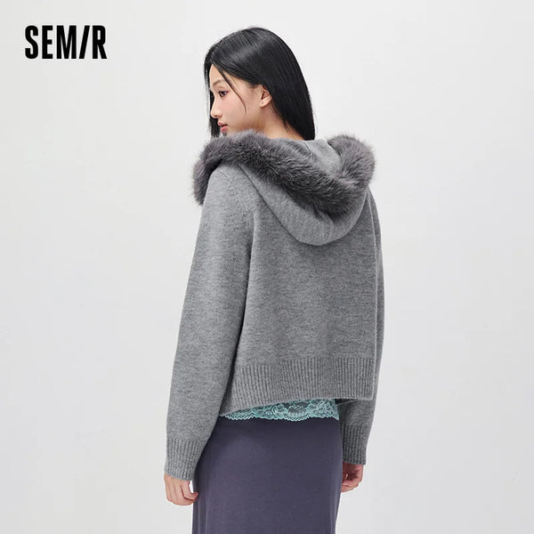អាវកាឌីហ្គែនប៉ាក់ Semir សម្រាប់នារី កអាវប៉ាក់ខ្លី រចនាបថទំនើប អាចដោះចេញបាន សម្រាប់ពាក់ប្រចាំថ្ងៃរដូវរងាថ្មី ឆ្នាំ២០២៦