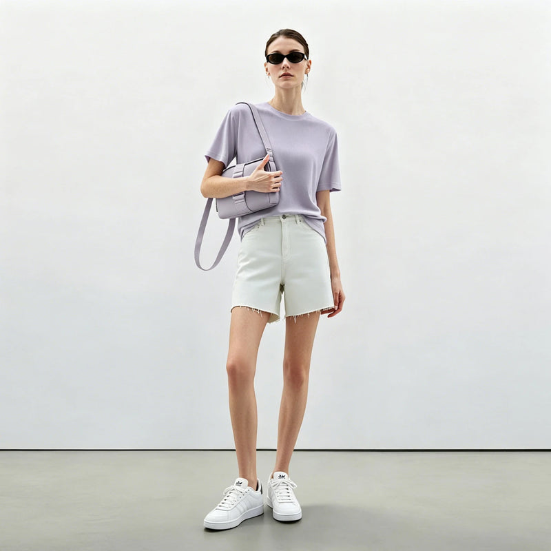 Amii Breathable Women's T-shirt 2026 Summer New Round Neck Short Sleeve Cotton T Shirts Woman Loose Simple Casual Tee 12622207