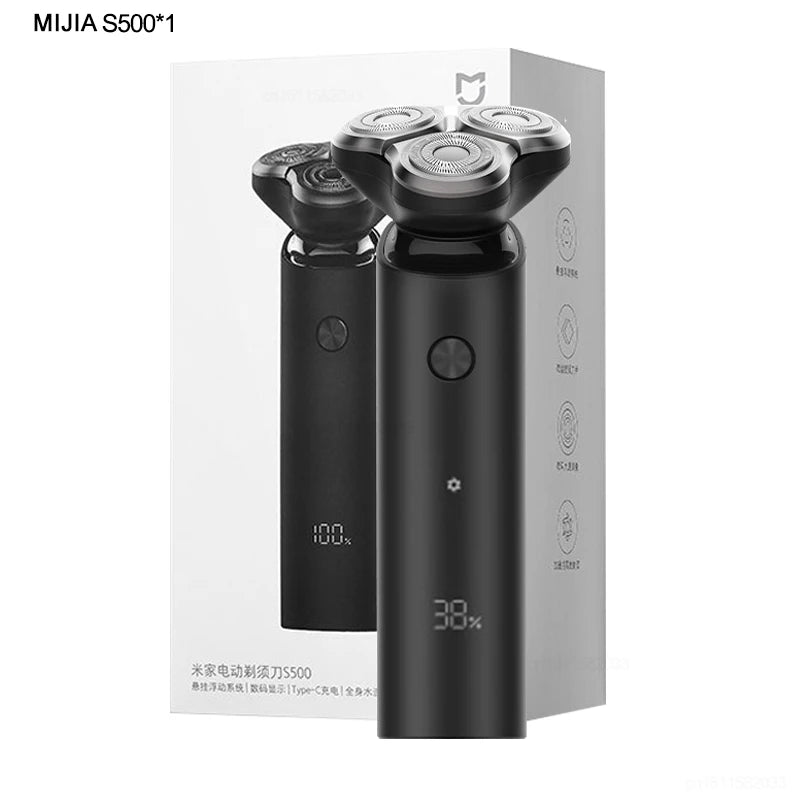 ម៉ាស៊ីនកោរសក់អគ្គិសនី MIJIA S500 ម៉ាស៊ីនកោរសក់អគ្គិសនី កាំបិតបីជាន់ សម្រាប់បុរស កោរសក់ស្ងួត កោរសក់សើម បោកគក់បាន ម៉ាស៊ីនកាត់សក់ពុកចង្ការ