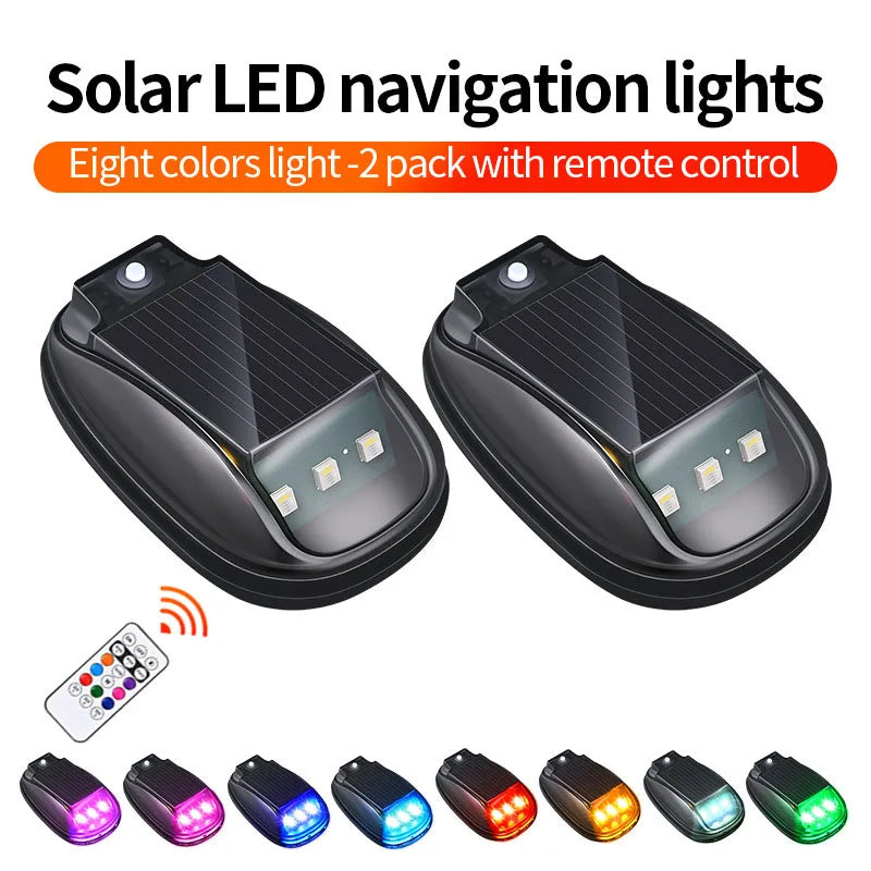 1-4Pcs Solar Powered Car Running Warning Lamp RGB Remote Roof Dome Decor Light No Punch Signal Lamp for Car Truck SUV Motorcycle