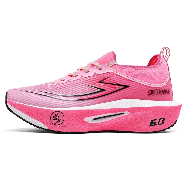 Unisex Sports Shoes Marathon Breathable Light Thick Soled Anti Slip Damping Professional Running Competition Training Shoes
