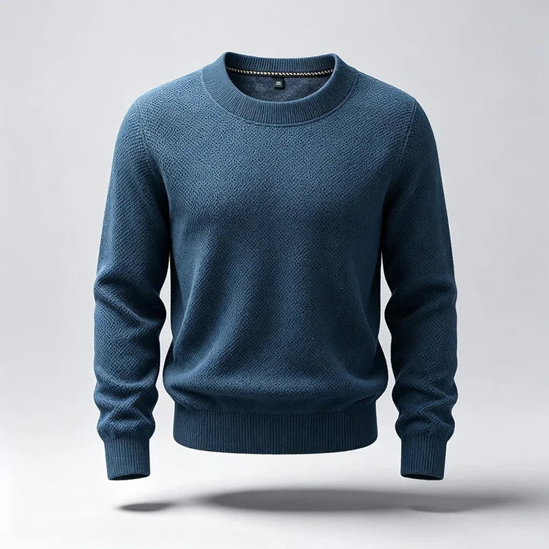 New Arrival Mens Crew Neck Knit Sweater Thick Soft Textured Knit Material Slim Cut Long Sleeve Autumn Winter Outer Tops