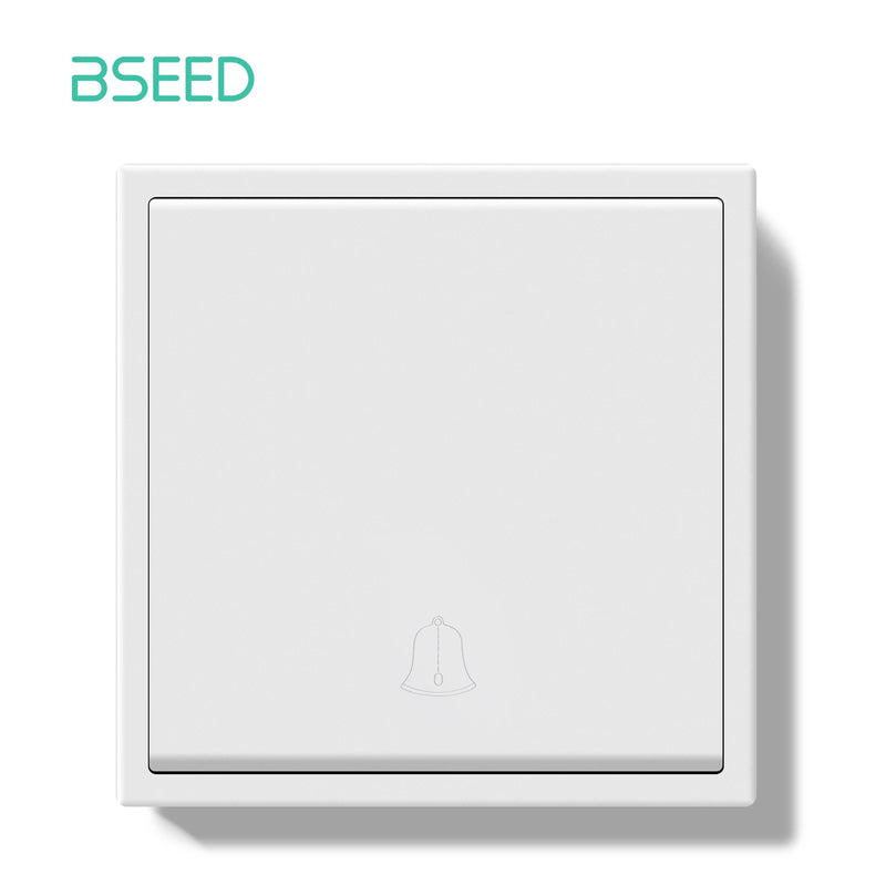BSEED E Series Mechanical Push Button Switch Doorbell Switch Automatic Rebound Switch for Door Plastic Frame 10A 220V