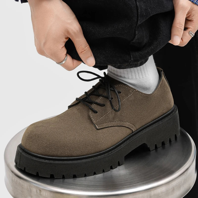 Men's British thick-sole casual shoes four seasons new breathable light soft-sole comfort outdoor business dress walking shoes