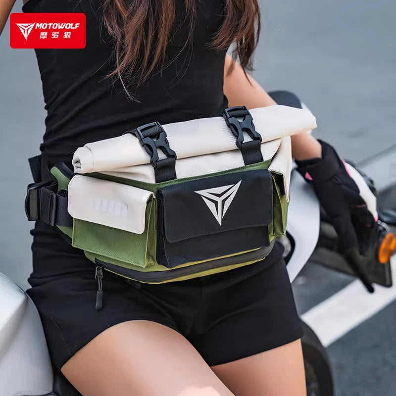 MOTOWOLF Motorcycle Riding Waist Pack Large Capacity Backpack Men Women Waterproof Multiple Pockets Rider Crossbody Bag