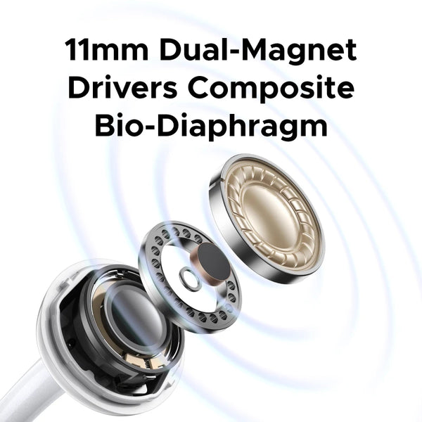 Open Ear Wireless Headphones 35hours Playtime Bluetooth Earphones ANC Active Noise Cancellation