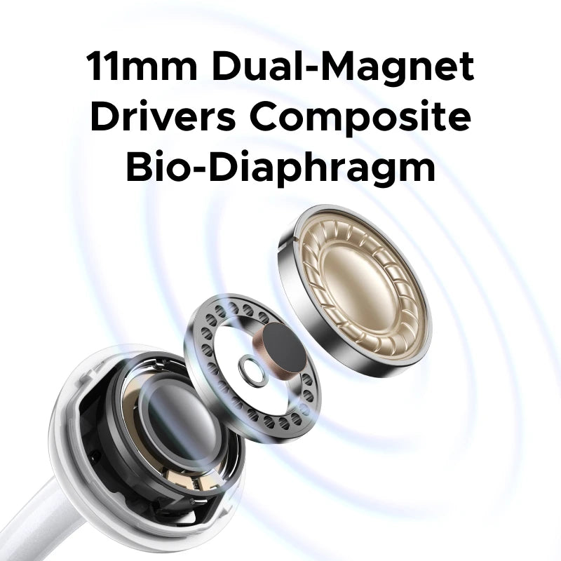 Open Ear Wireless Headphones 35hours Playtime Bluetooth Earphones ANC Active Noise Cancellation