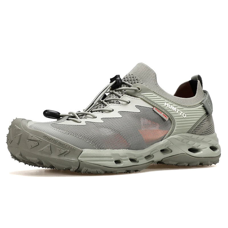 HUMTTO Barefoot Shoes Mens Summer Hiking Shoes for Men Breathable Quick Drying Outdoor Sneakers Trekking Black Beach Sandals Man