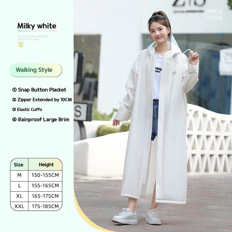 អាវភ្លៀង Poncho វែងពេញប្រវែងប្រឆាំងនឹងព្យុះភ្លៀងសម្រាប់មនុស្សពេញវ័យដែលពាក់ឡានអគ្គិសនី