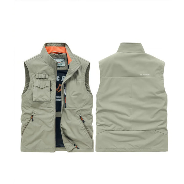 Outdoor Quick-Drying Vest Men's Thin Multi-Pocket Large-Sized Fishing Suit Casual Work Vest Photography Work Jacket