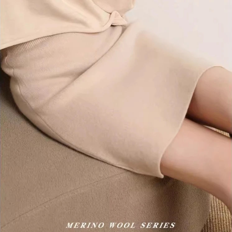 Autumn/Winter Women's Stretch Pencil Skirt, High-waisted A-line Mini Skirt in Asian Sizing, Available in Black, Pink,Beige. 2026
